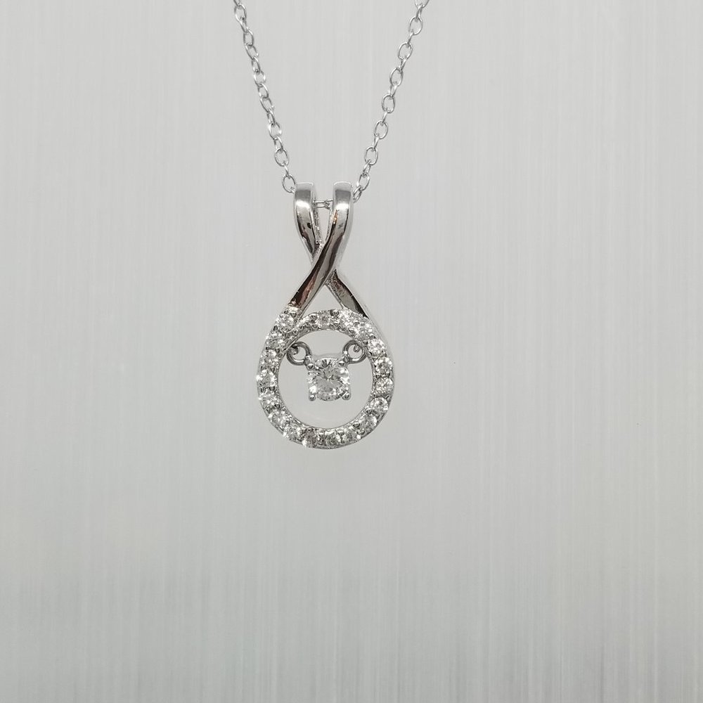 Necklace Sterling Silver CZ Pear Shape Pendant